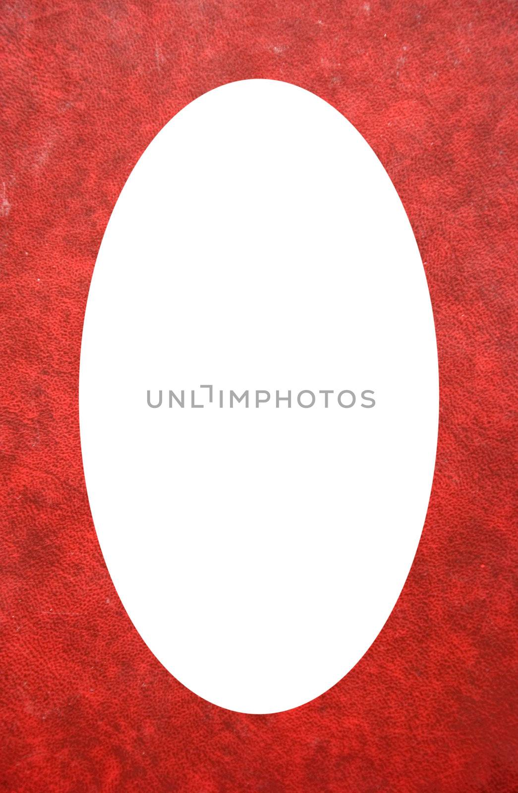 Red background textures of diary frame white oval by sauletas