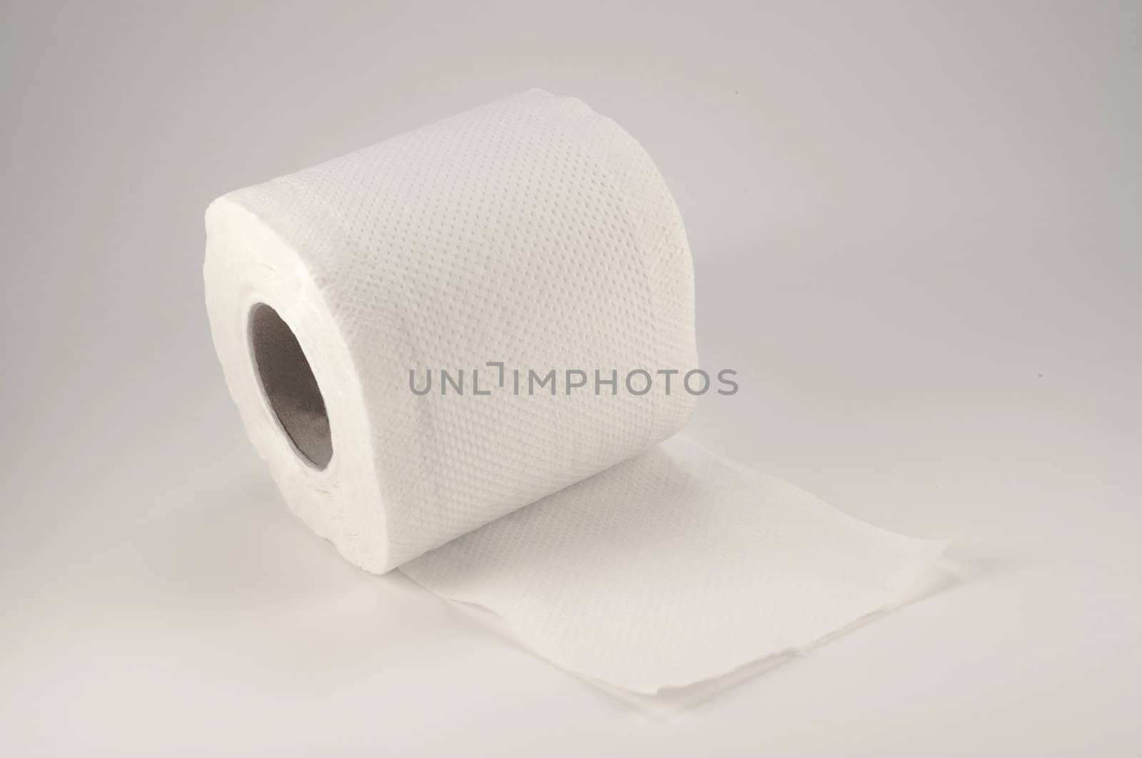 toilet paper on white background