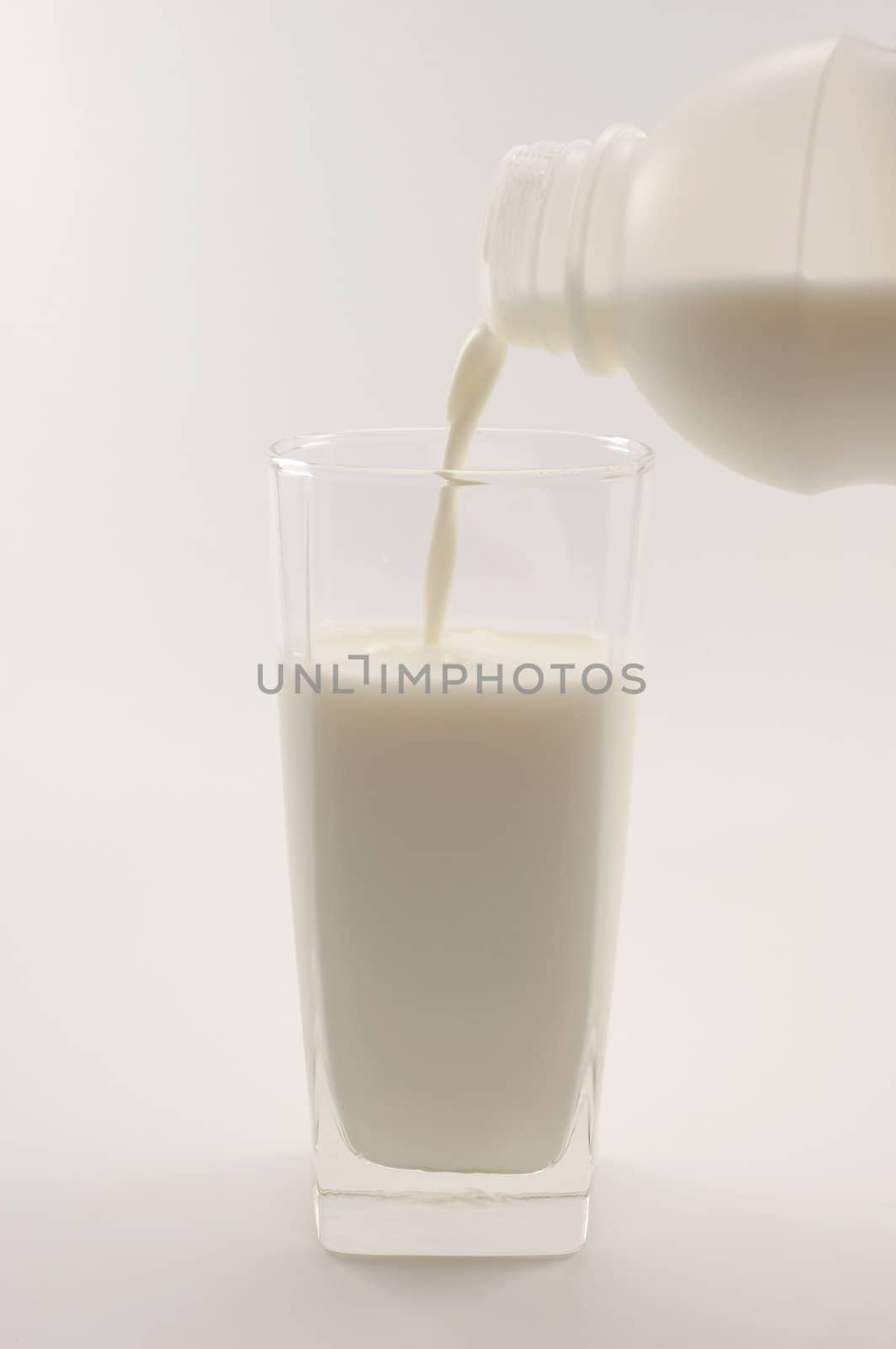 glass of milk on white background
