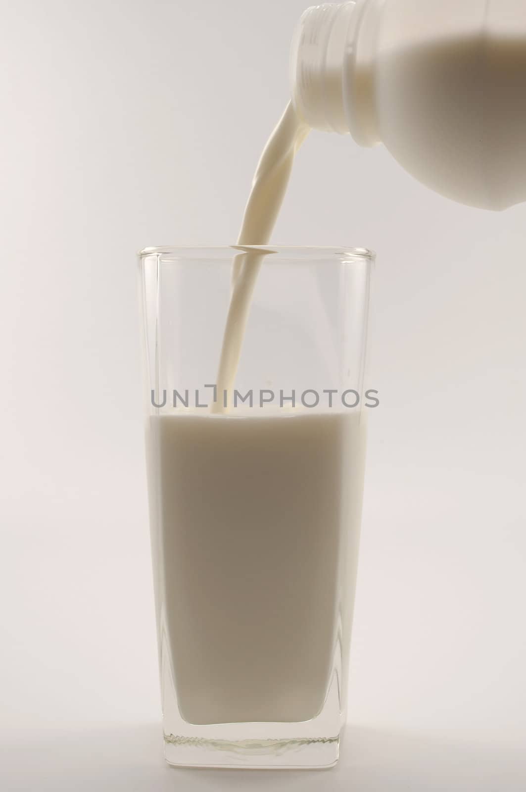 glass of milk on white background
