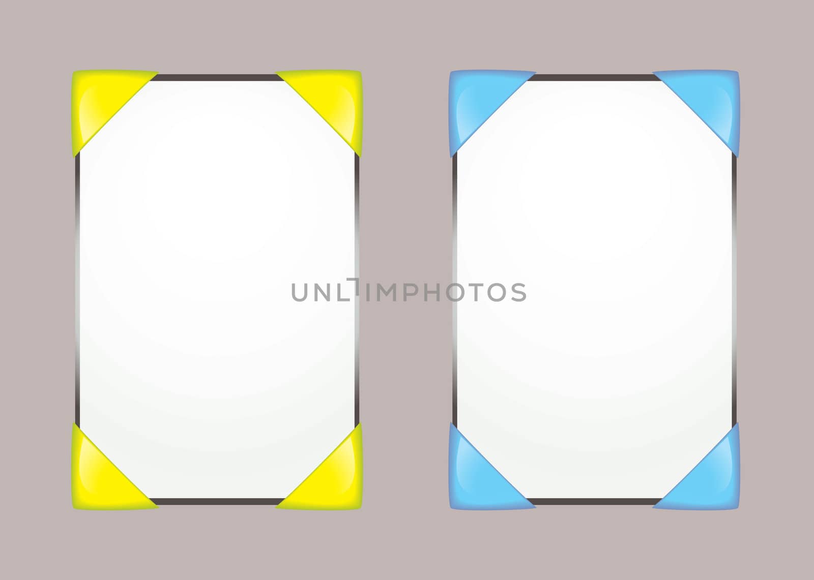 concept for web blog template with yellow or blue corners