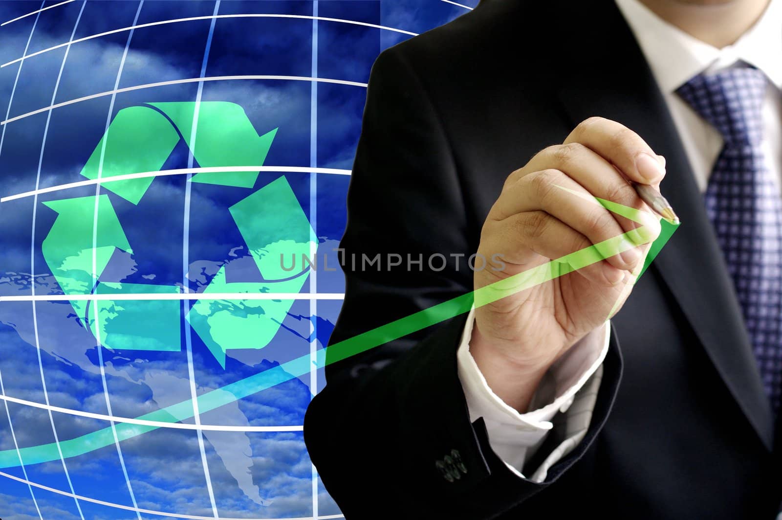 Businessman how trend of recycle industrial in the world by pixbox77