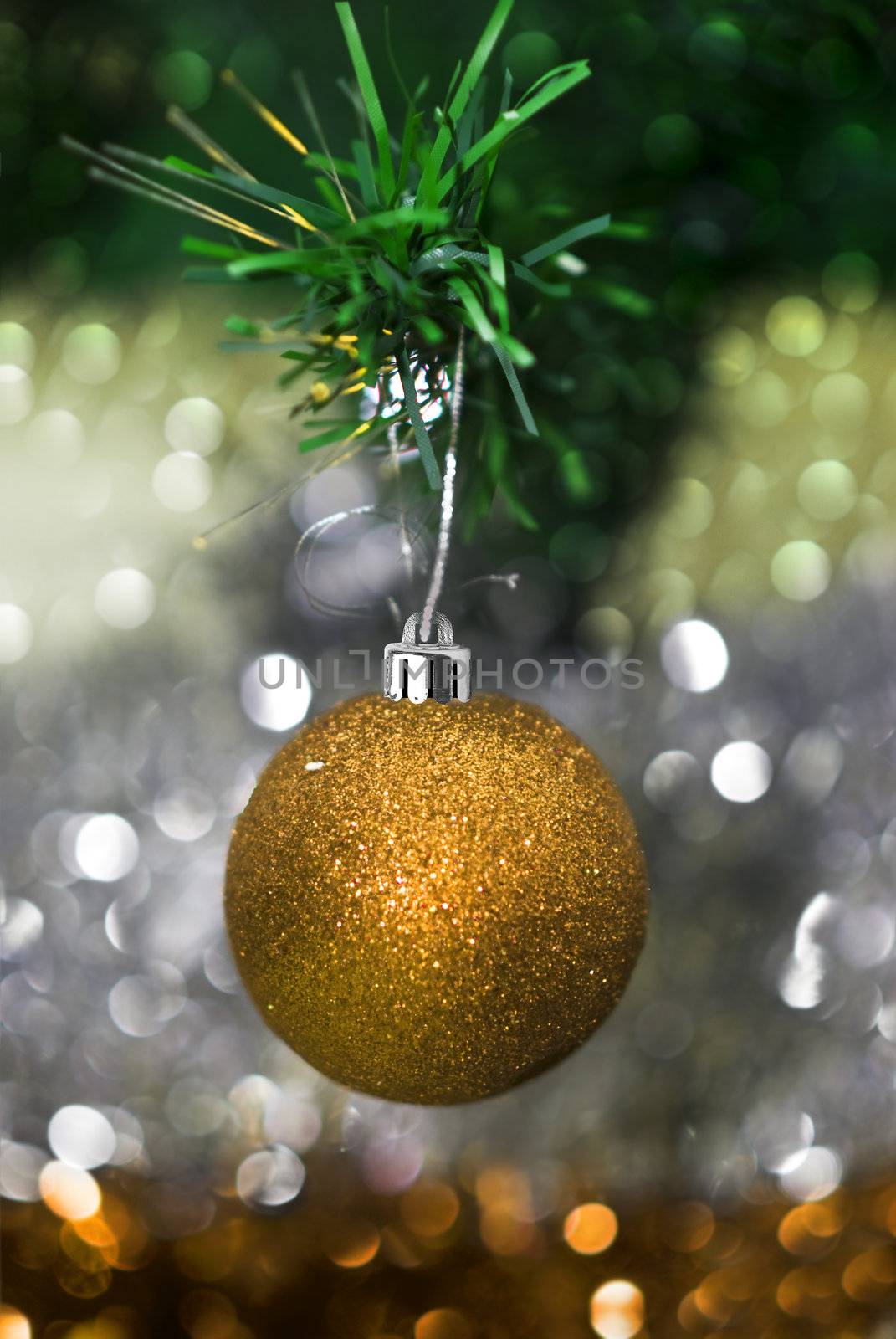 Christmas decorations against festive background by tish1