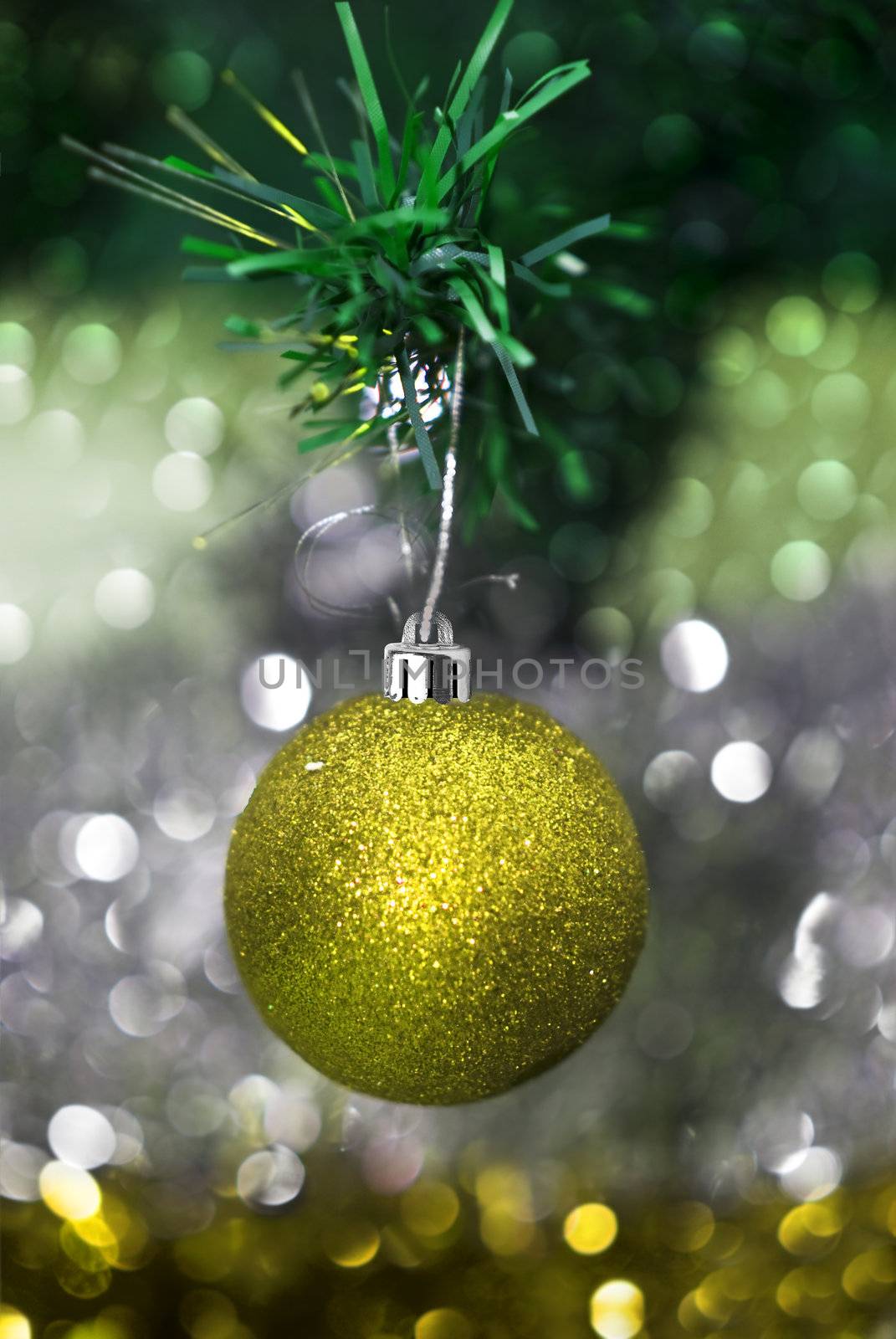 Christmas decorations against festive background by tish1