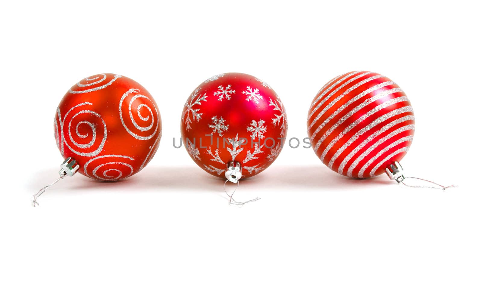 blue christmas balls isolated on white