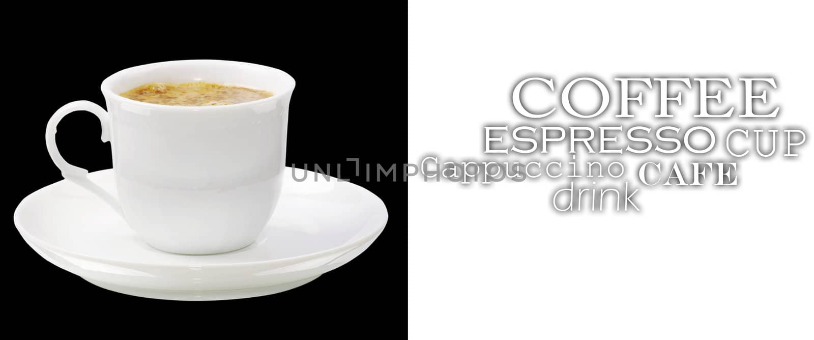 Coffee cup on white background