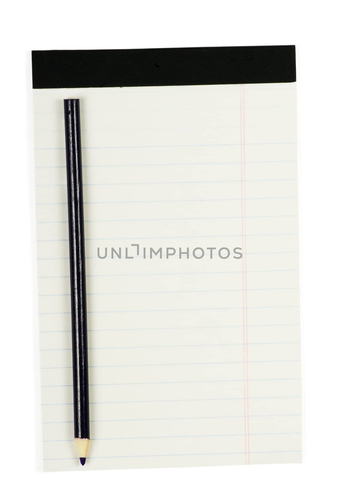 Notebook with pencil isolated on white