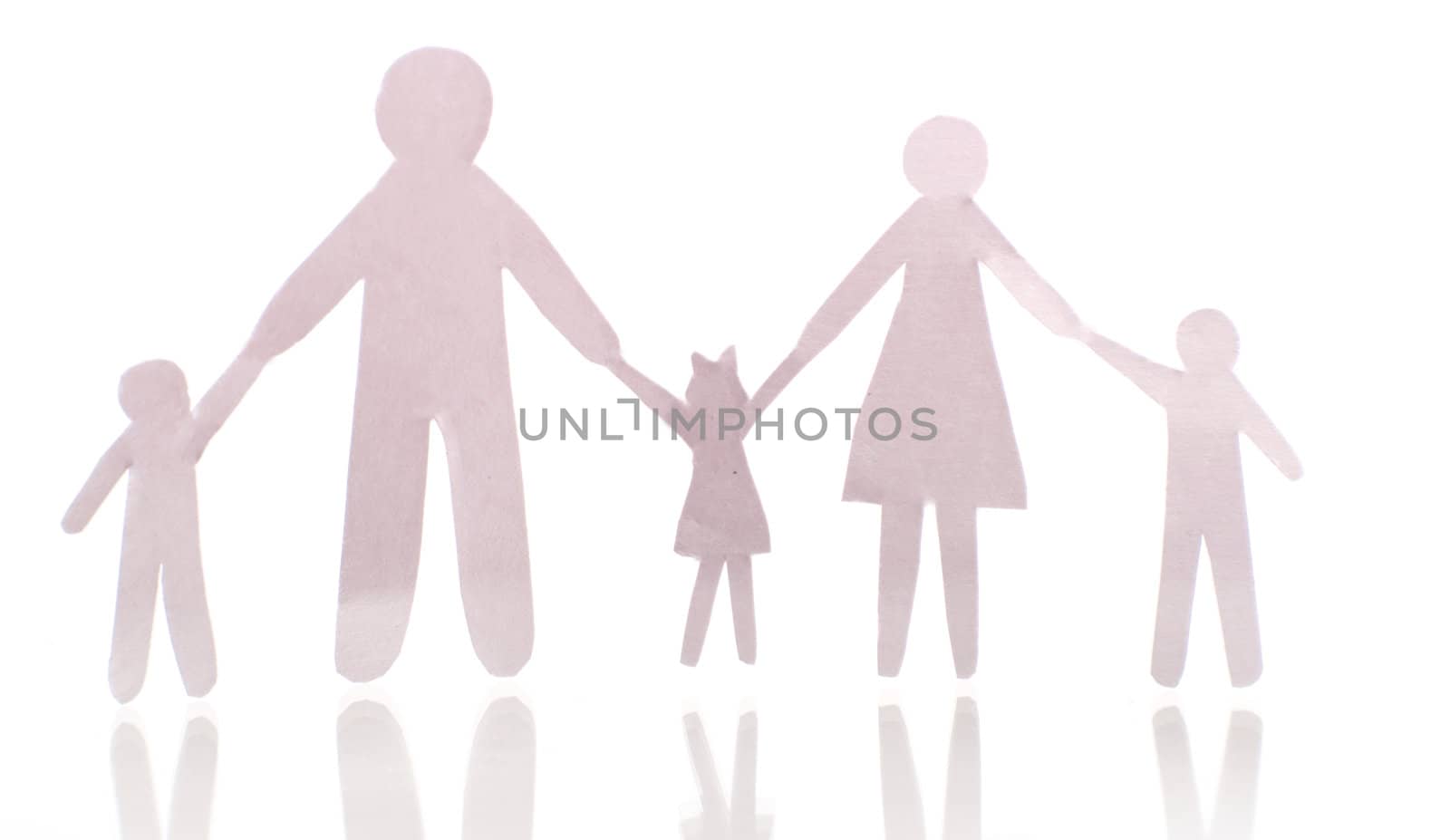 Closeup of paper family