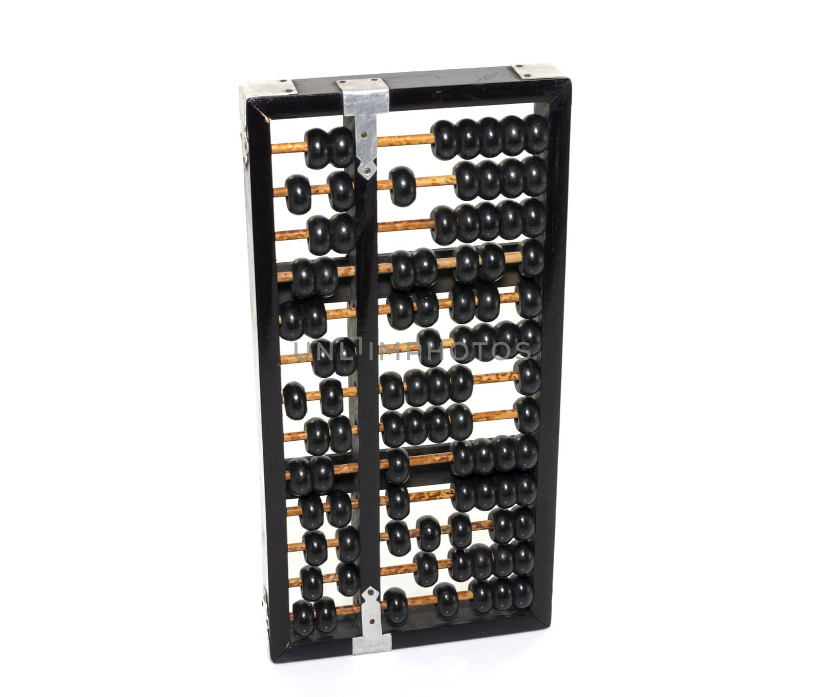 old wooden asia abacus on white background