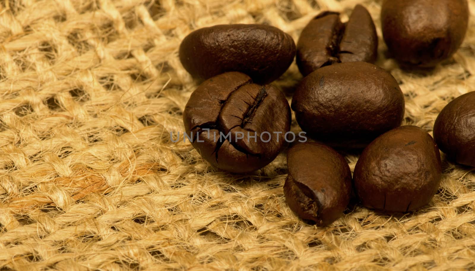 Coffee beans on sack(burlap)