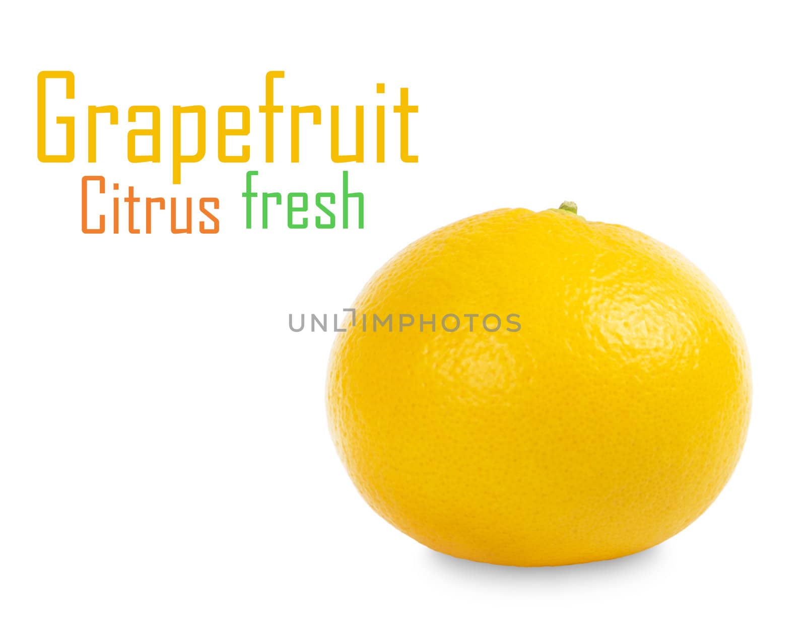 Grapefruit over white background
