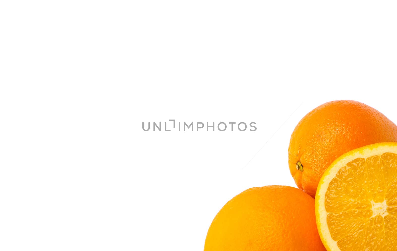 image of a fresh whole orange isolated on white