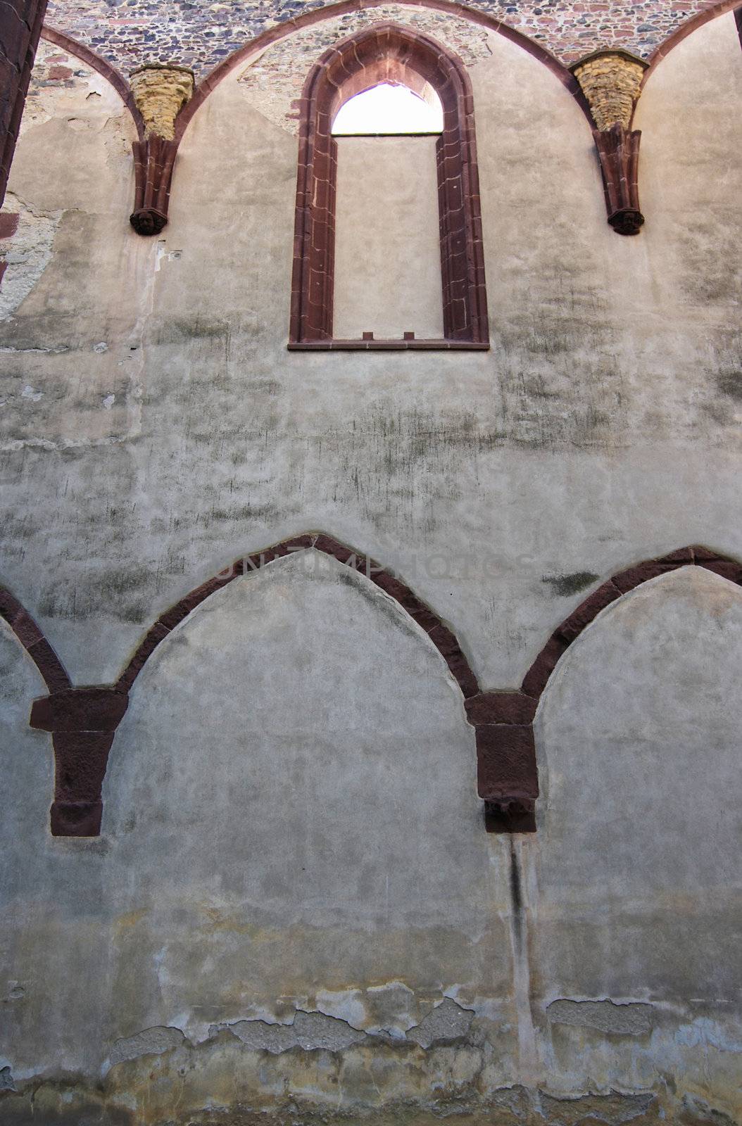 Gothic archs - ruins of Benedictine monastery - Sazava monastery - from 1032. Founded by prince Oldrich and Saint Prokop (canonized 1204). Centrum of Slavonian culture at ancient time.
Sazava, Czech republic.