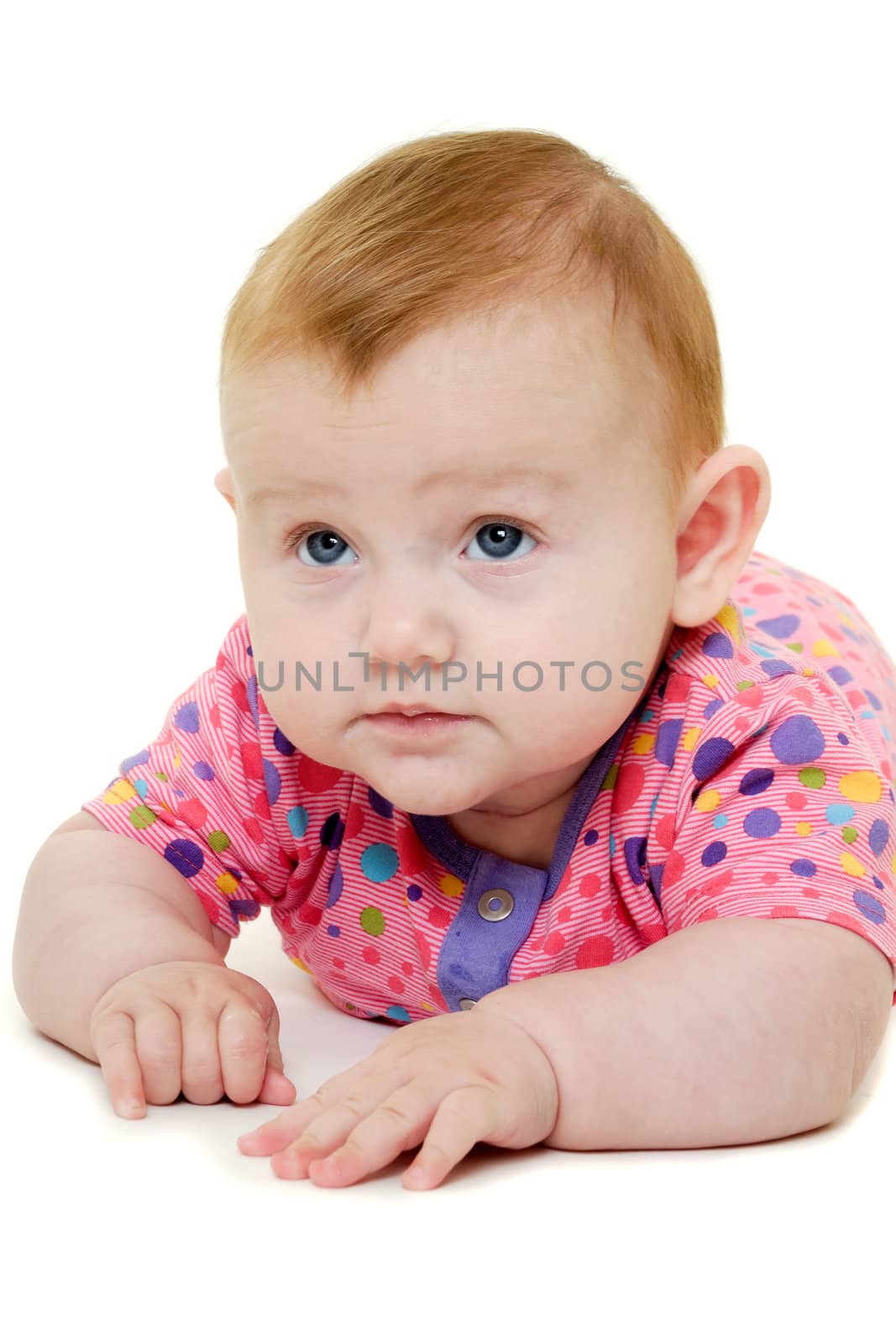 Baby on white background by cfoto