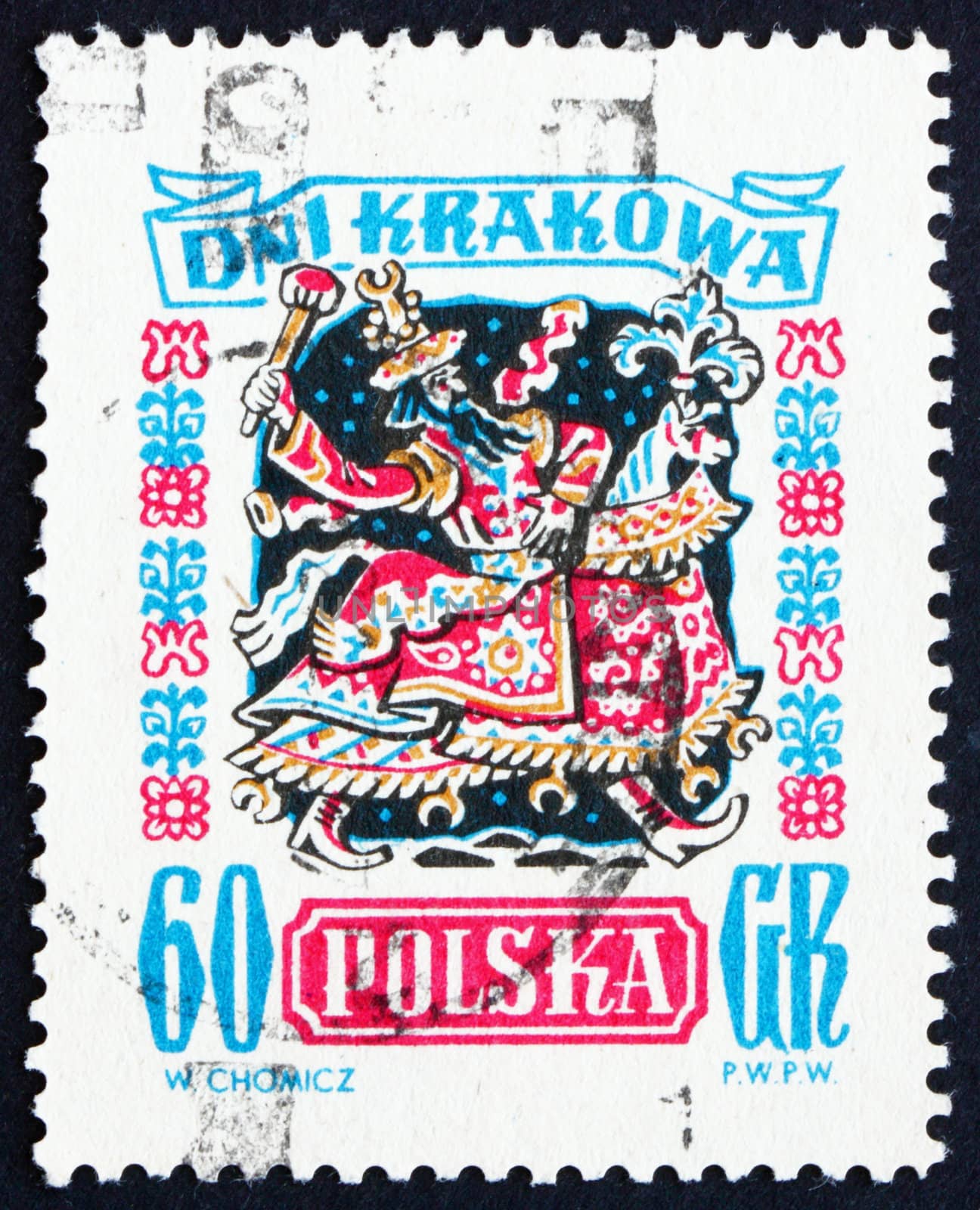 POLAND - CIRCA 1955: a stamp printed in the Poland shows Laikonik, Carnival Costume, Cracow Celebration Days, circa 1955