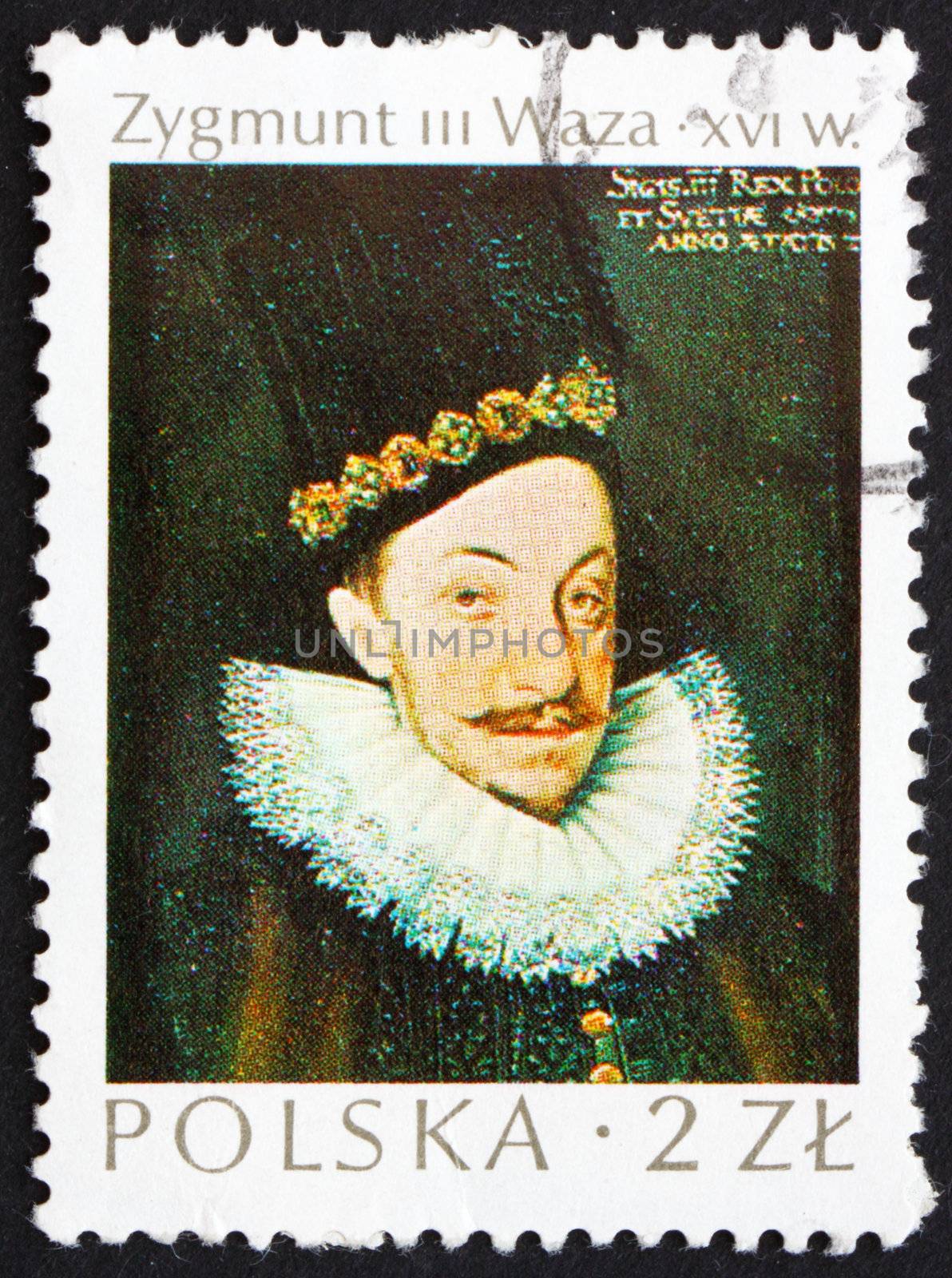 POLAND - CIRCA 1974: a stamp printed in the Poland shows King Sigismund Vasa, King of Poland, painting by Marcin Kober, circa 1974