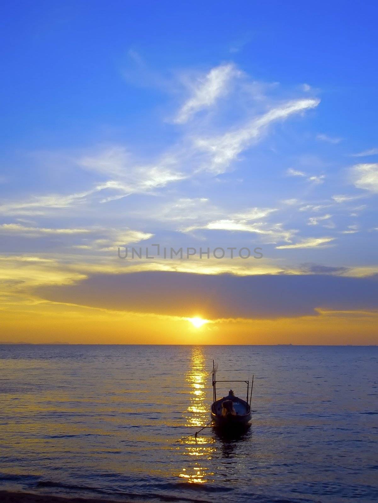 Pattaya sunset with boat. by GNNick