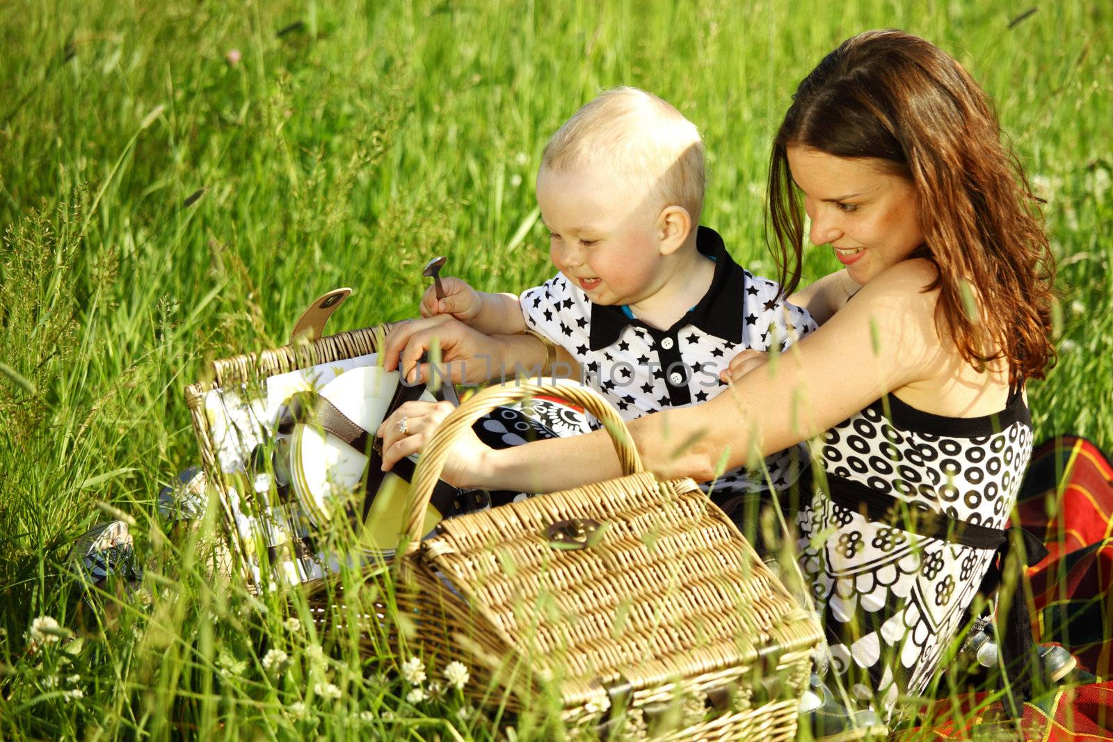 family picnic mother and child