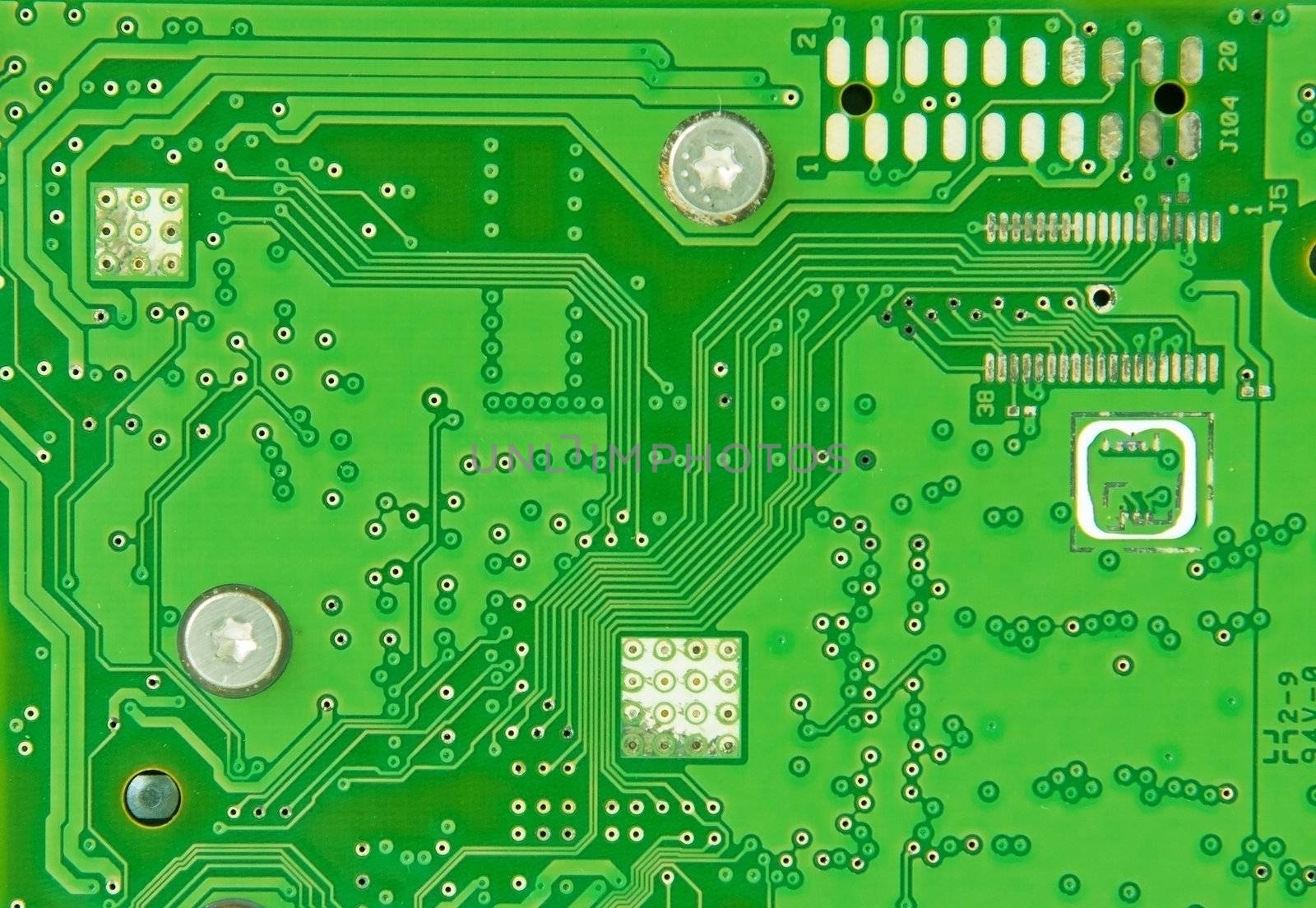 Green circuit board as the background