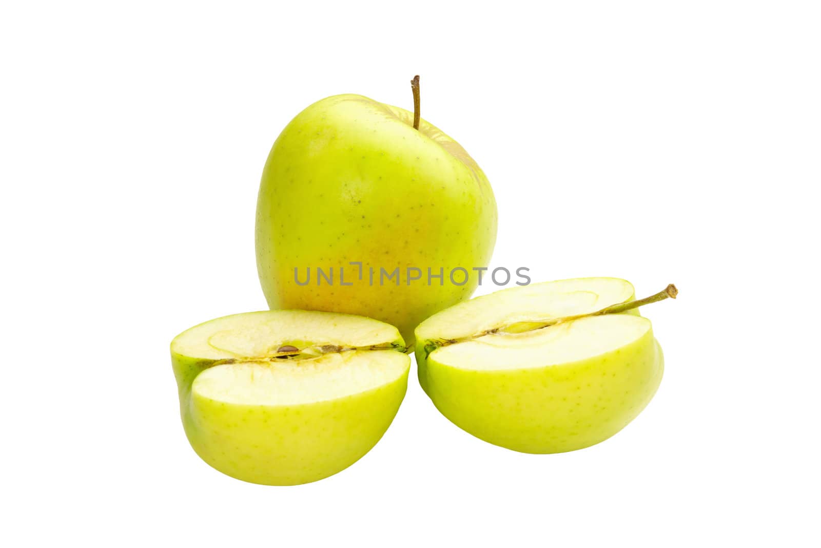 whole and sliced ​​apple isolated on white by sfinks