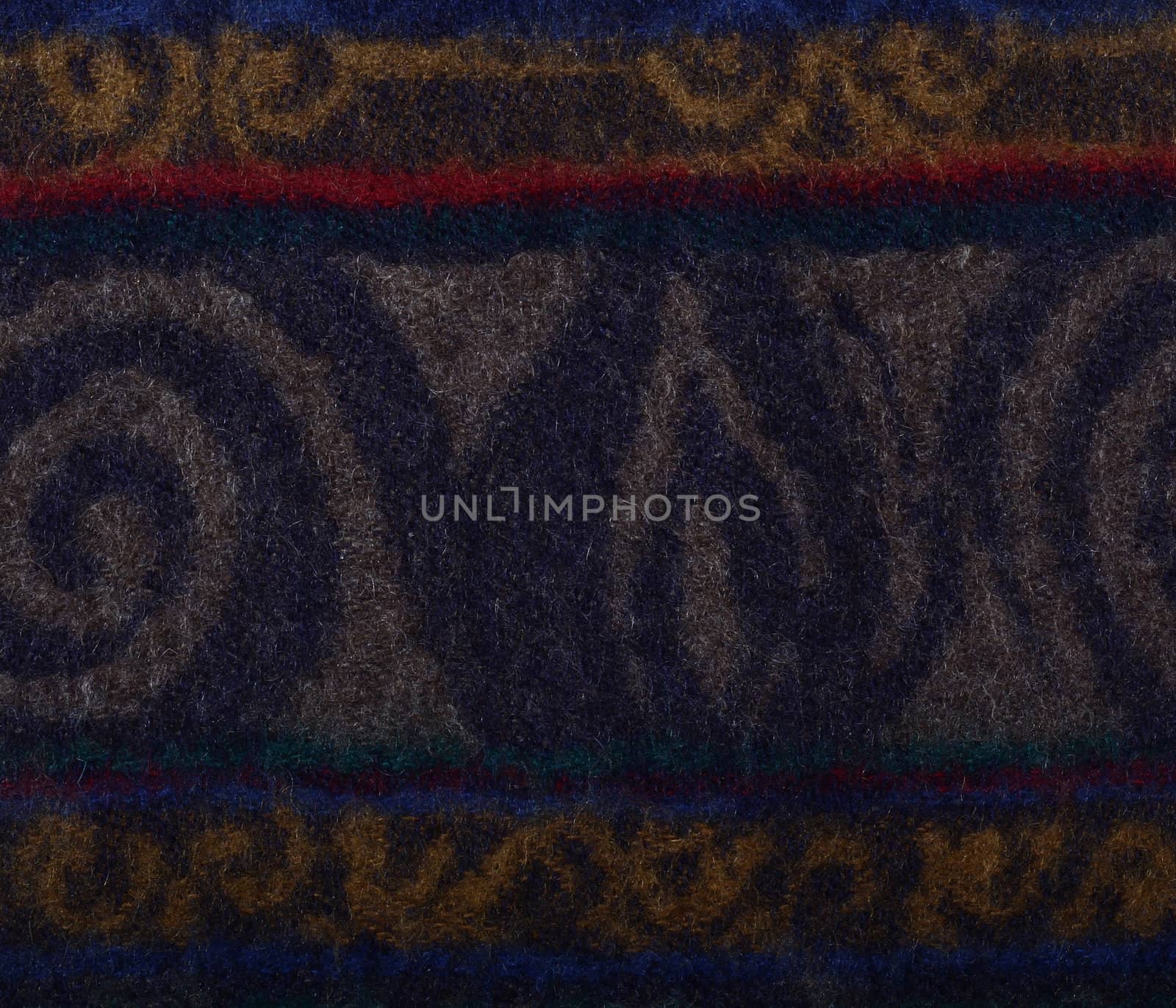 Fabric texture with color ornament. Close up