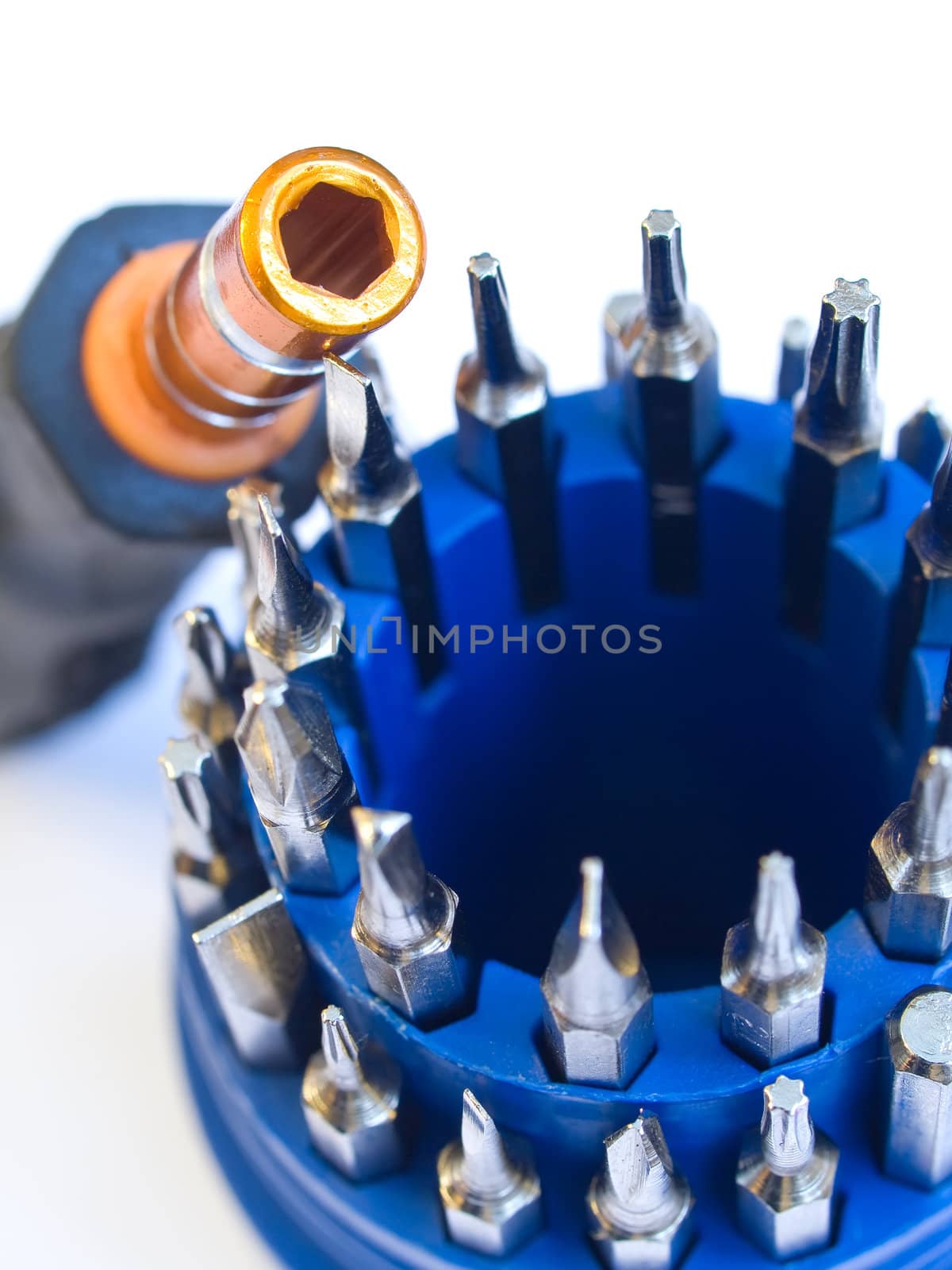 Screwdriver precision tools set closeup by kvinoz