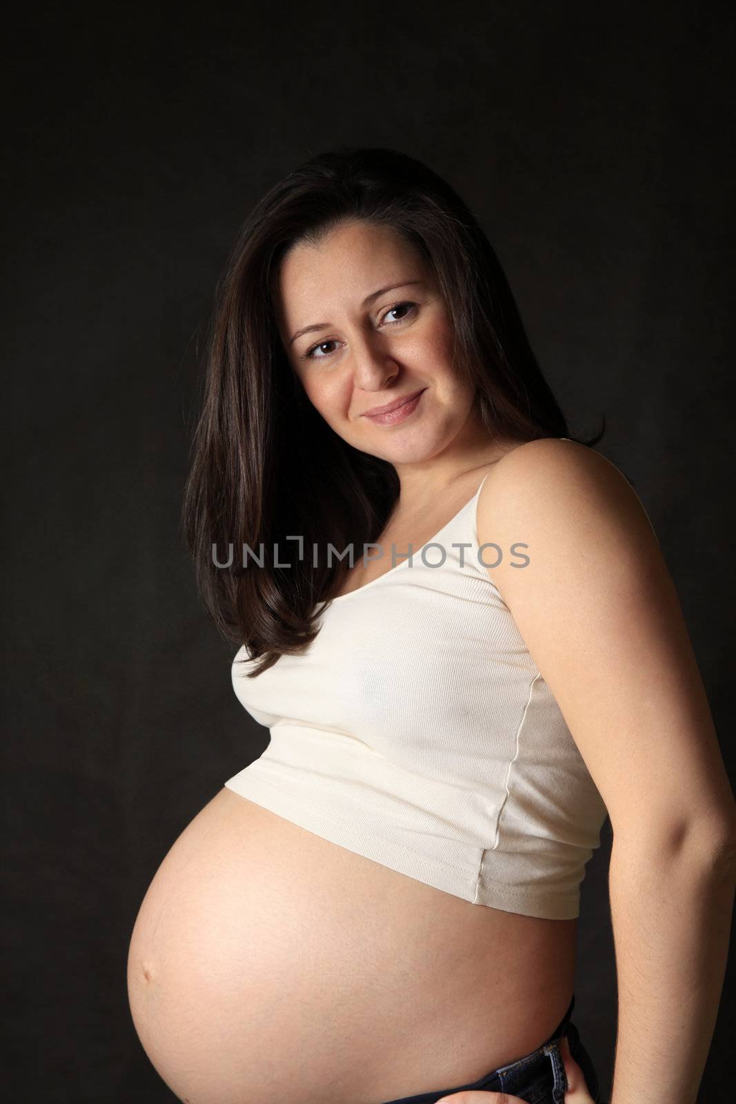 The pregnant woman on the ninth month. The girl was born