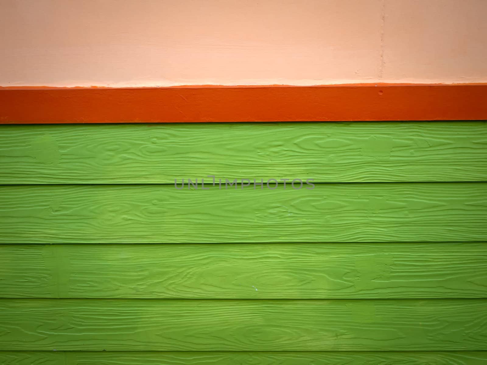 Red and Green Plank Wood wall by nuttakit