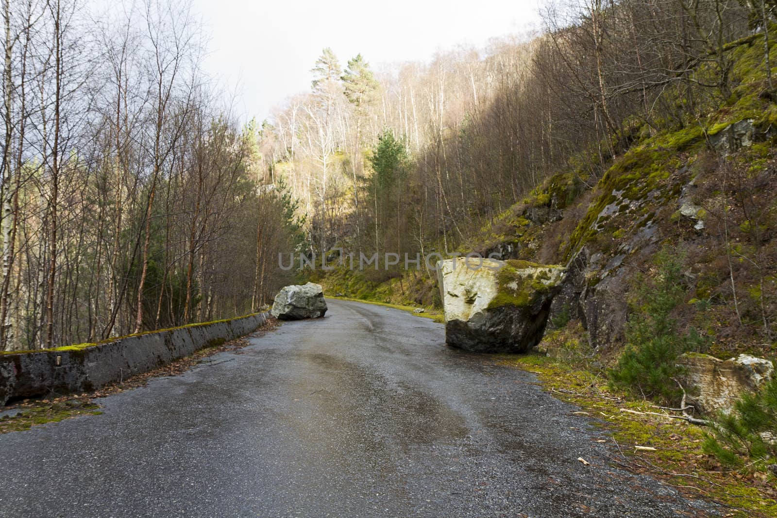 unused, run-down road in rural landscape - norway