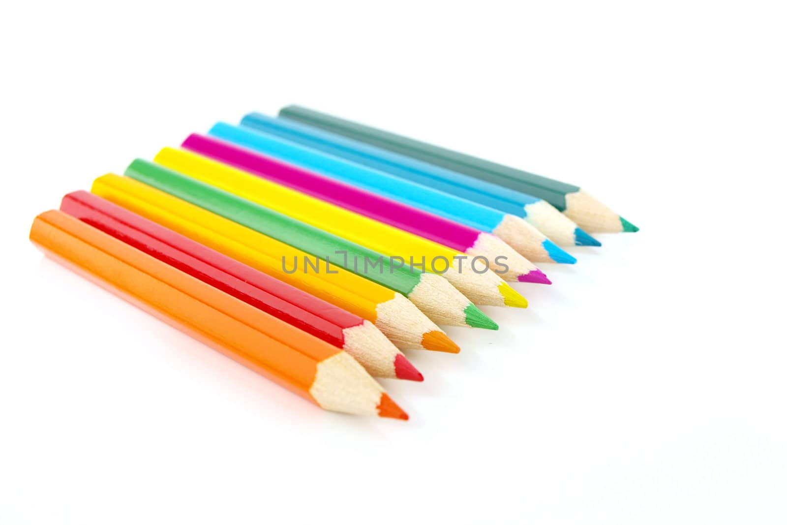 color pencils isolated on a white background 