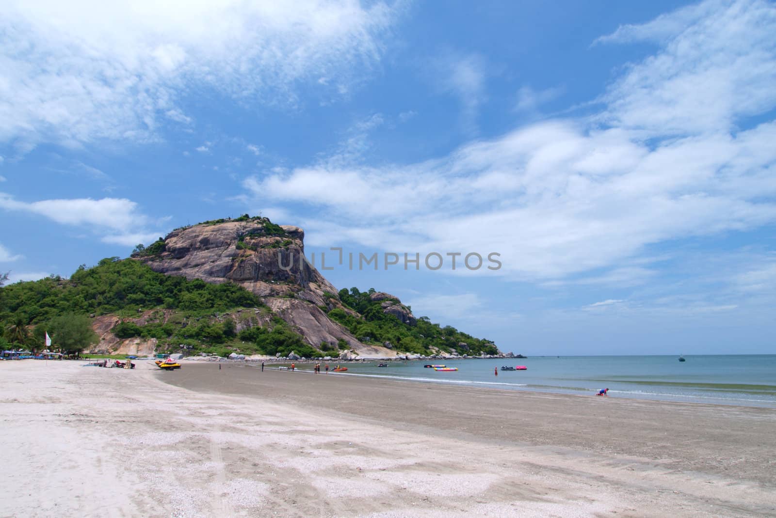 Landscape of Hua Hin beach in Thailand