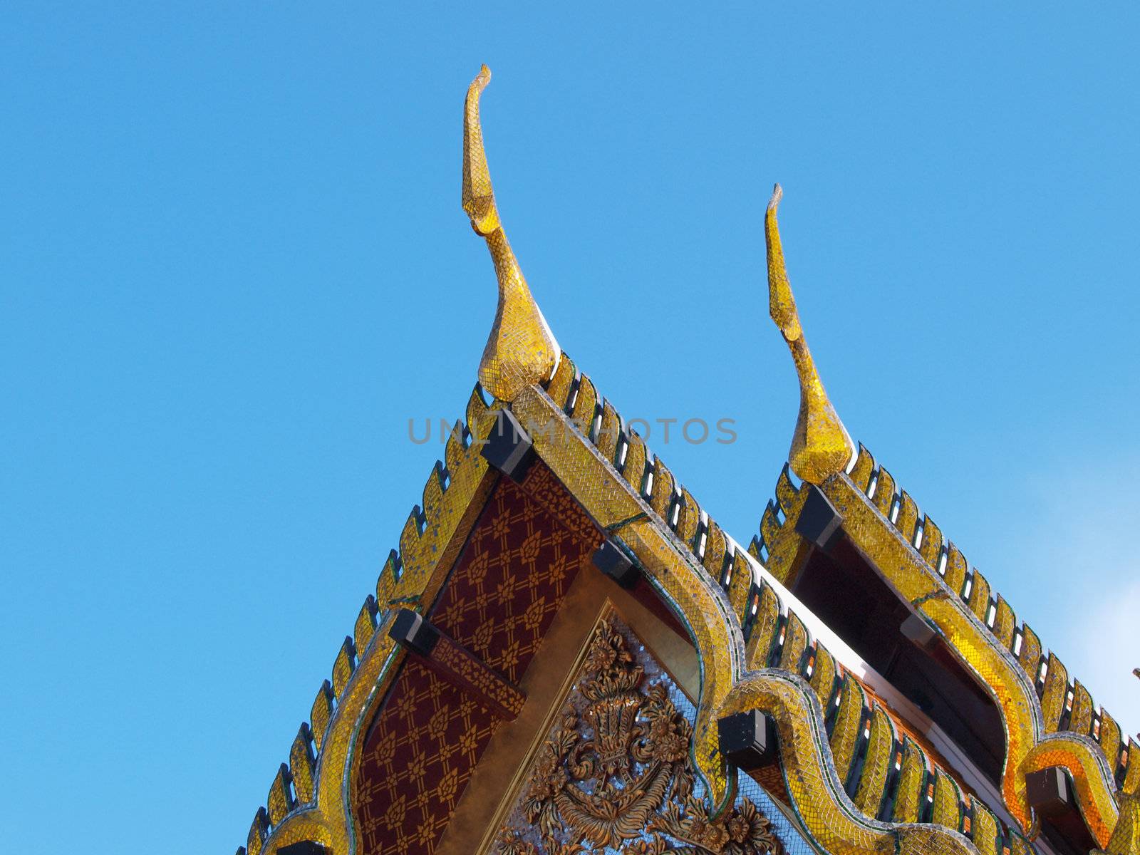 Buddhist church roof in temple by jakgree