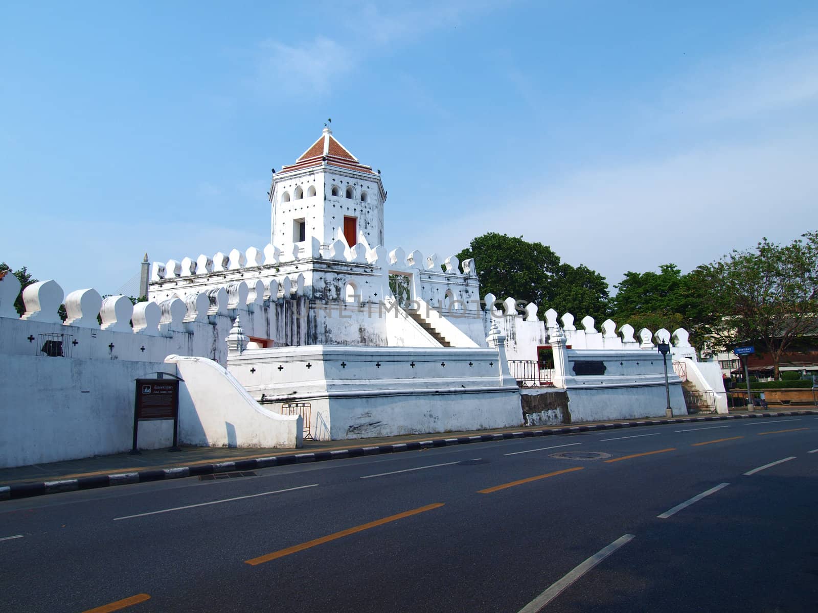 Ancient Thai fortress near Chao Phraya river in Bangkok. by jakgree