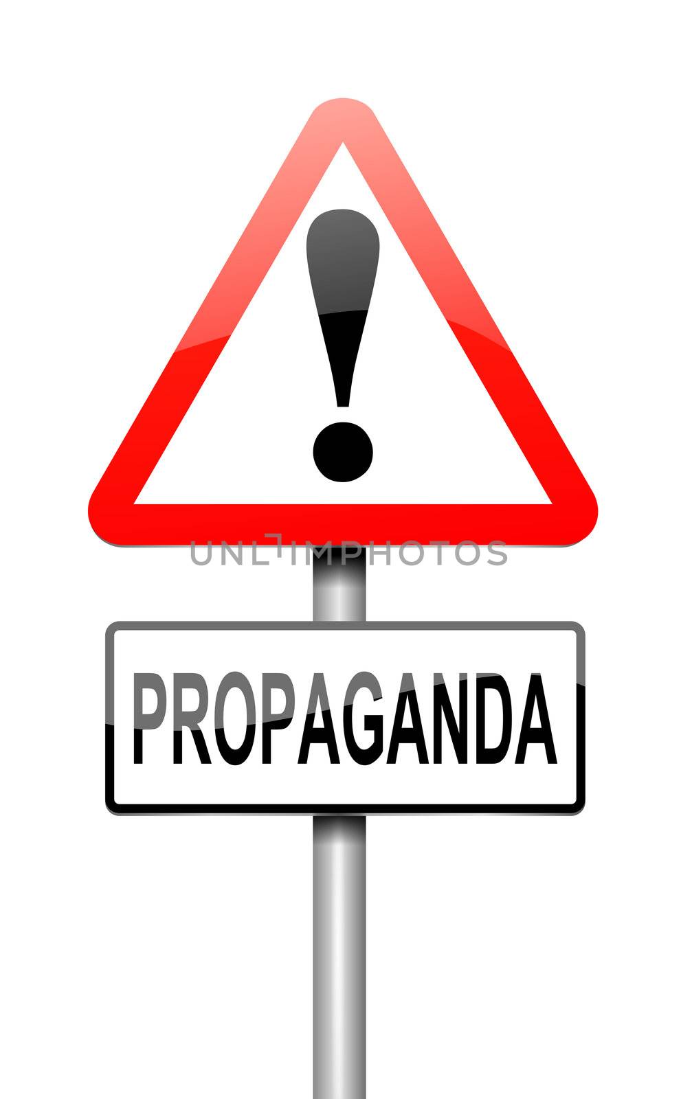 Illustration depicting a sign with a propaganda concept.
