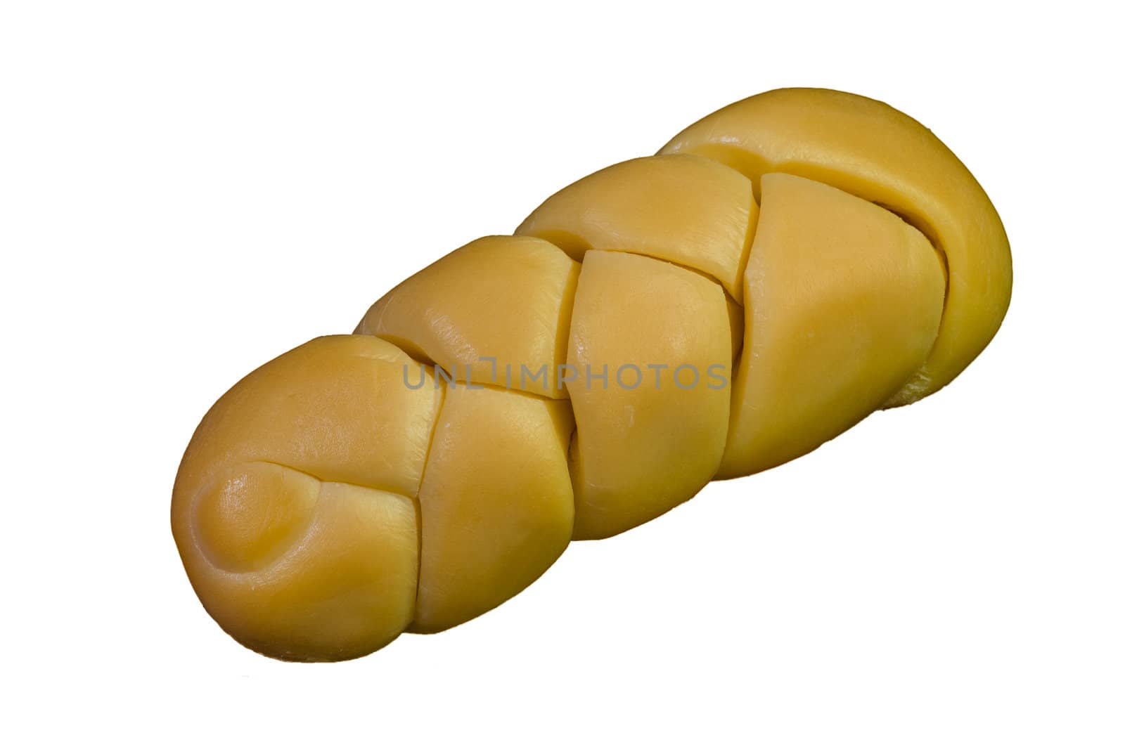 Braided gouda cheese isolated by paulinux