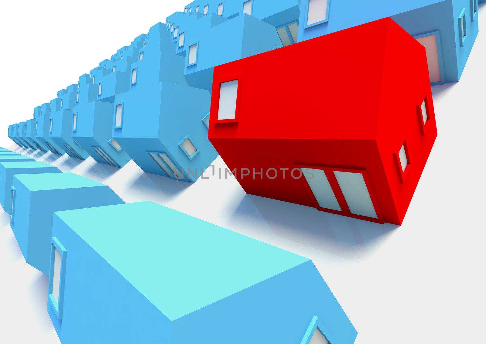The Red House amongst The Blue,a picture for real-estate business