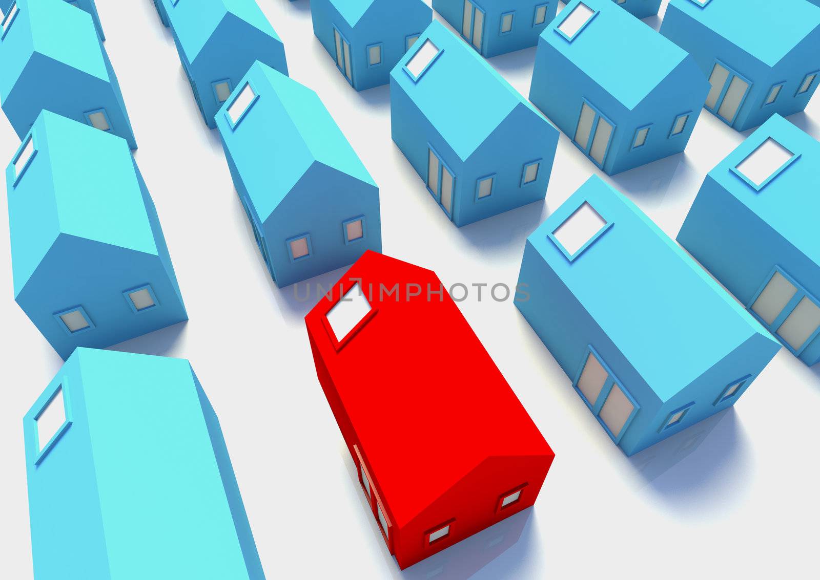 The Red House amongst The Blue,a picture for real-estate business