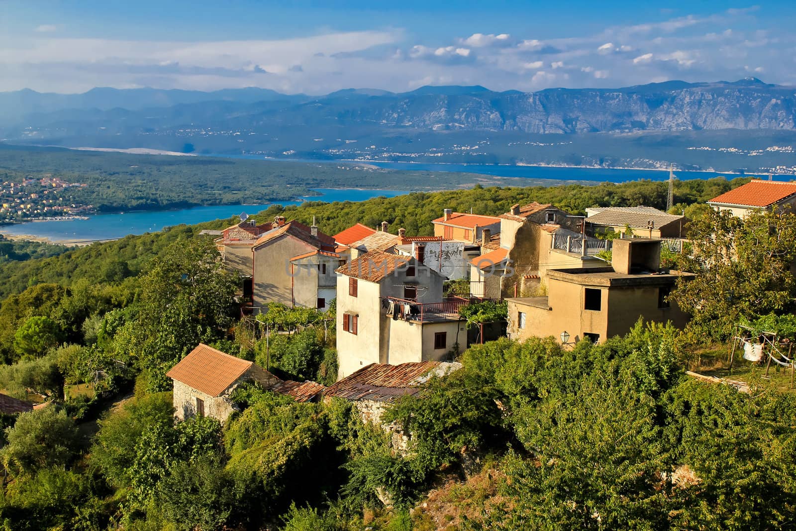 Adriatic Town of Dobrinj view, Island of Krk, Croatia