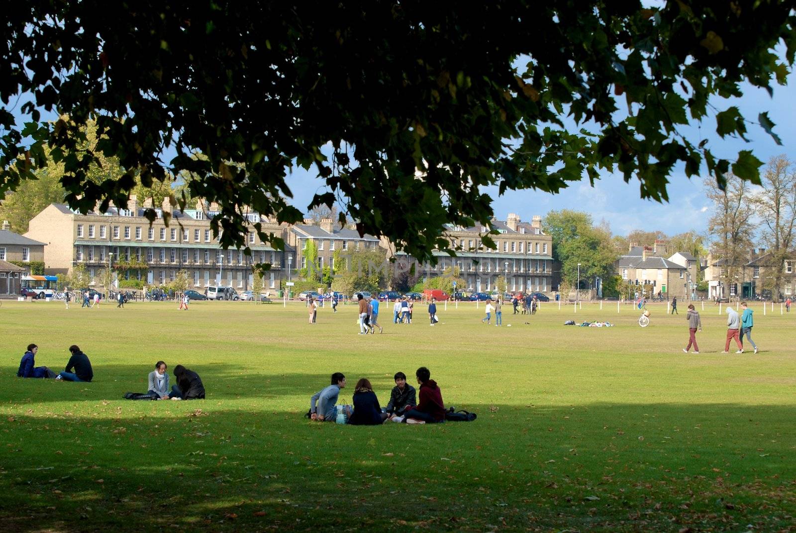 Student relaxing in Cambridge