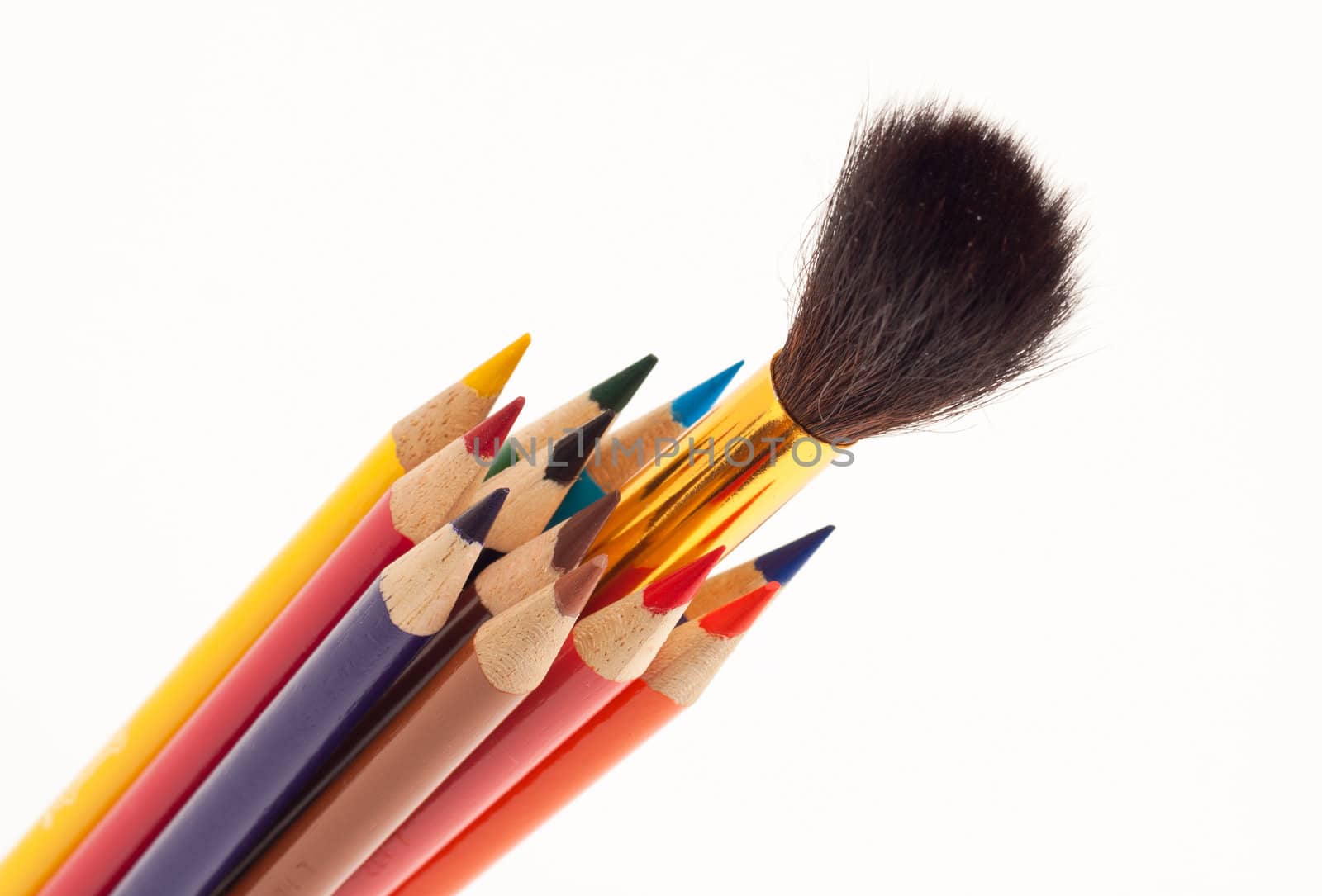 Group of thick colored pencils. by aleksan