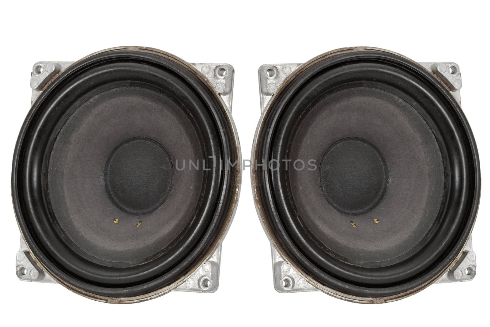Big speakers, isolated on a white background