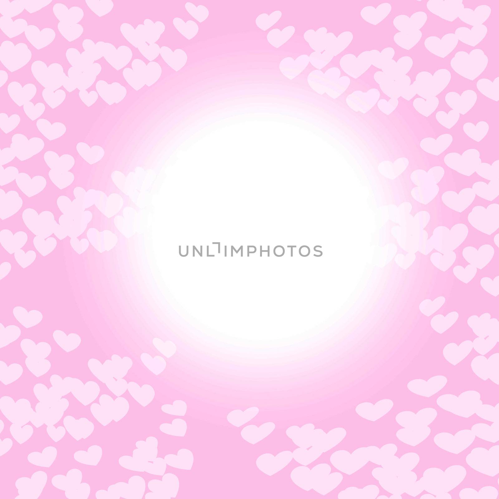 White hearts on pink background by siraanamwong