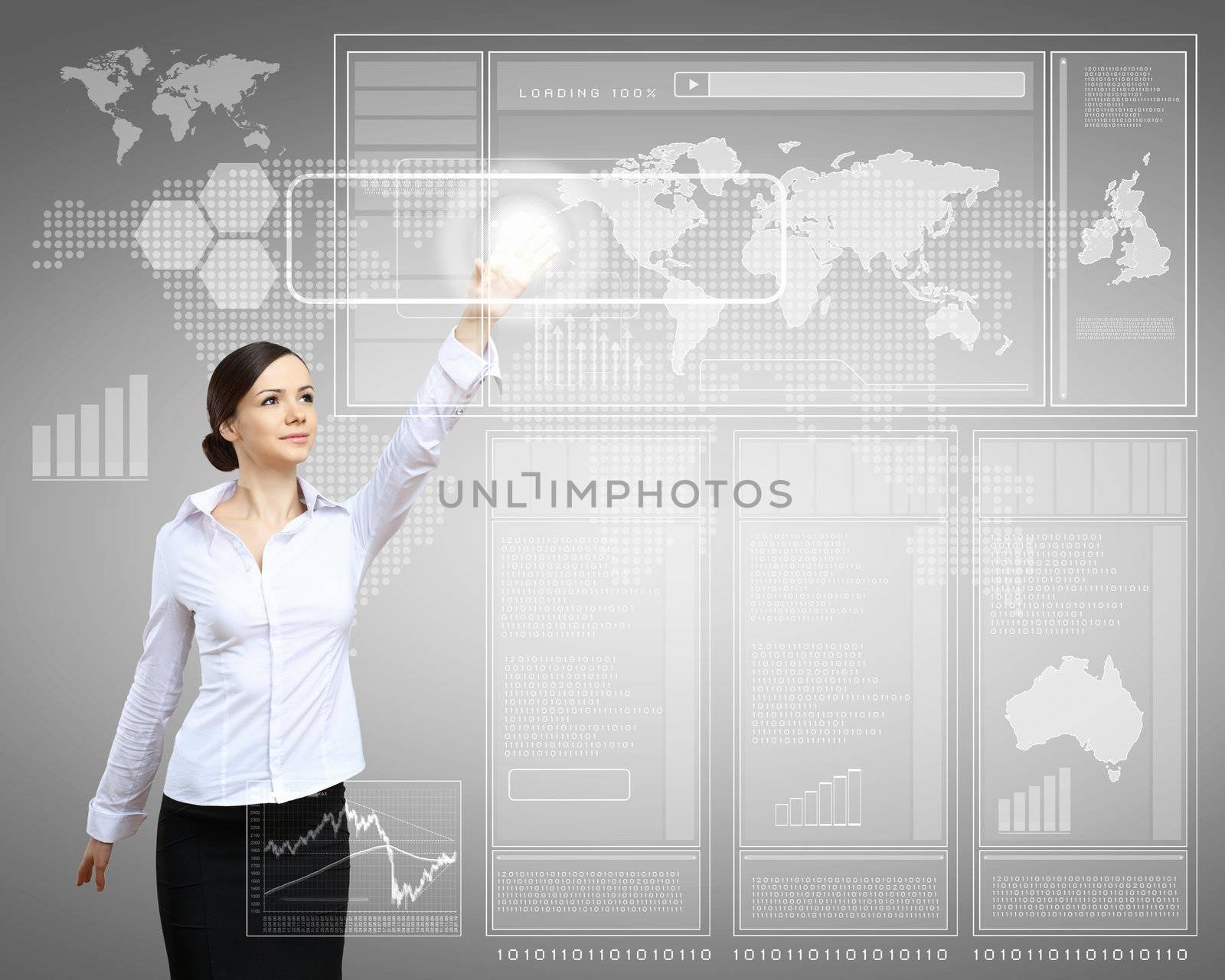 Business person working with modern virtual technology