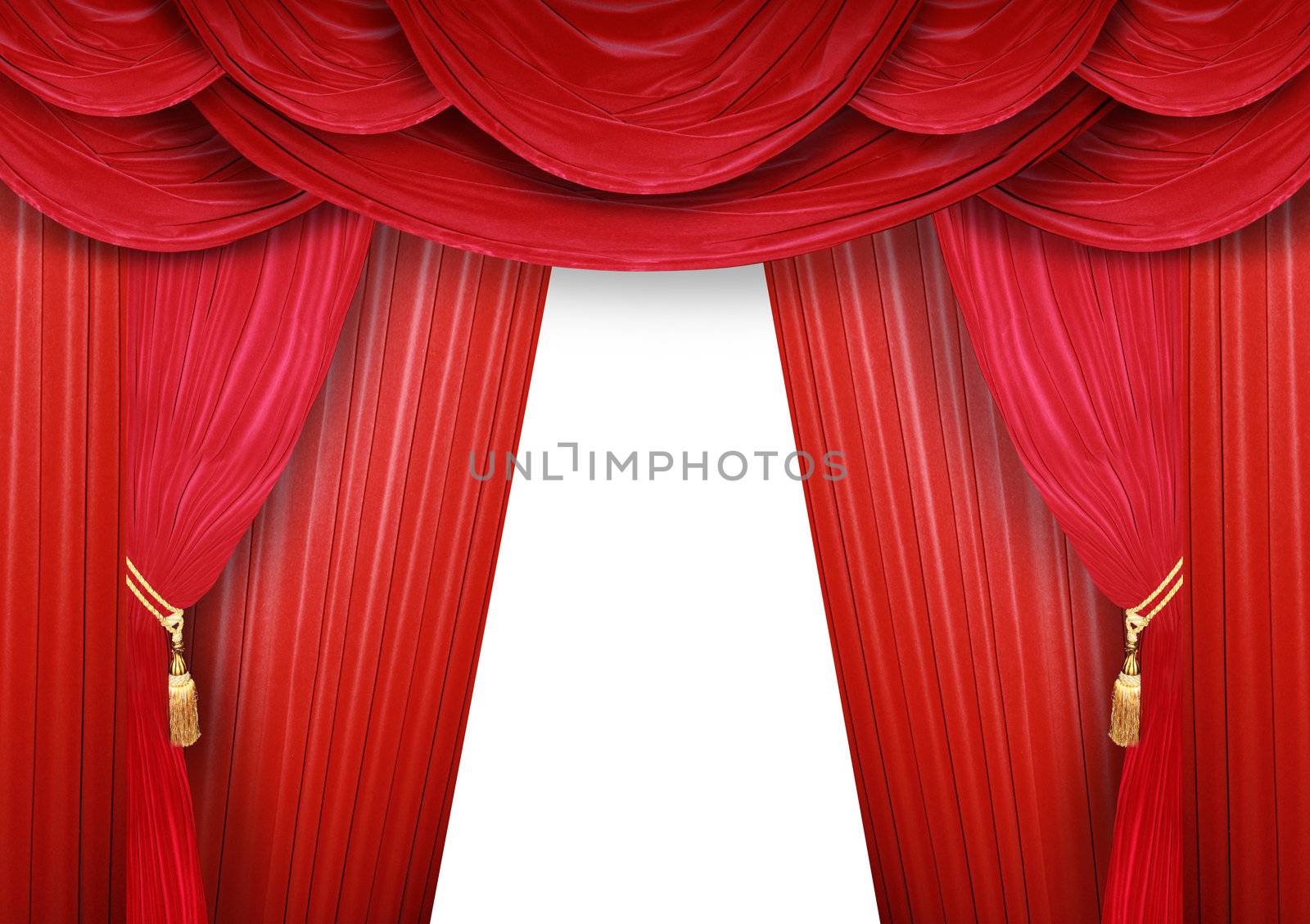 Red curtain of a classical theater 