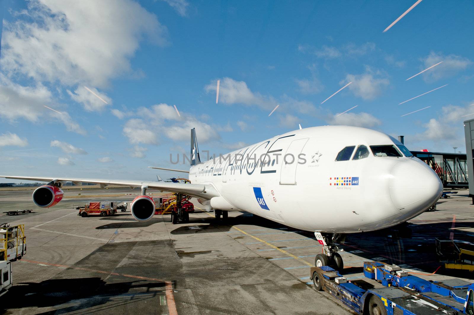 Airplane terminal in Copenhagen airport Kastrup, Denmark