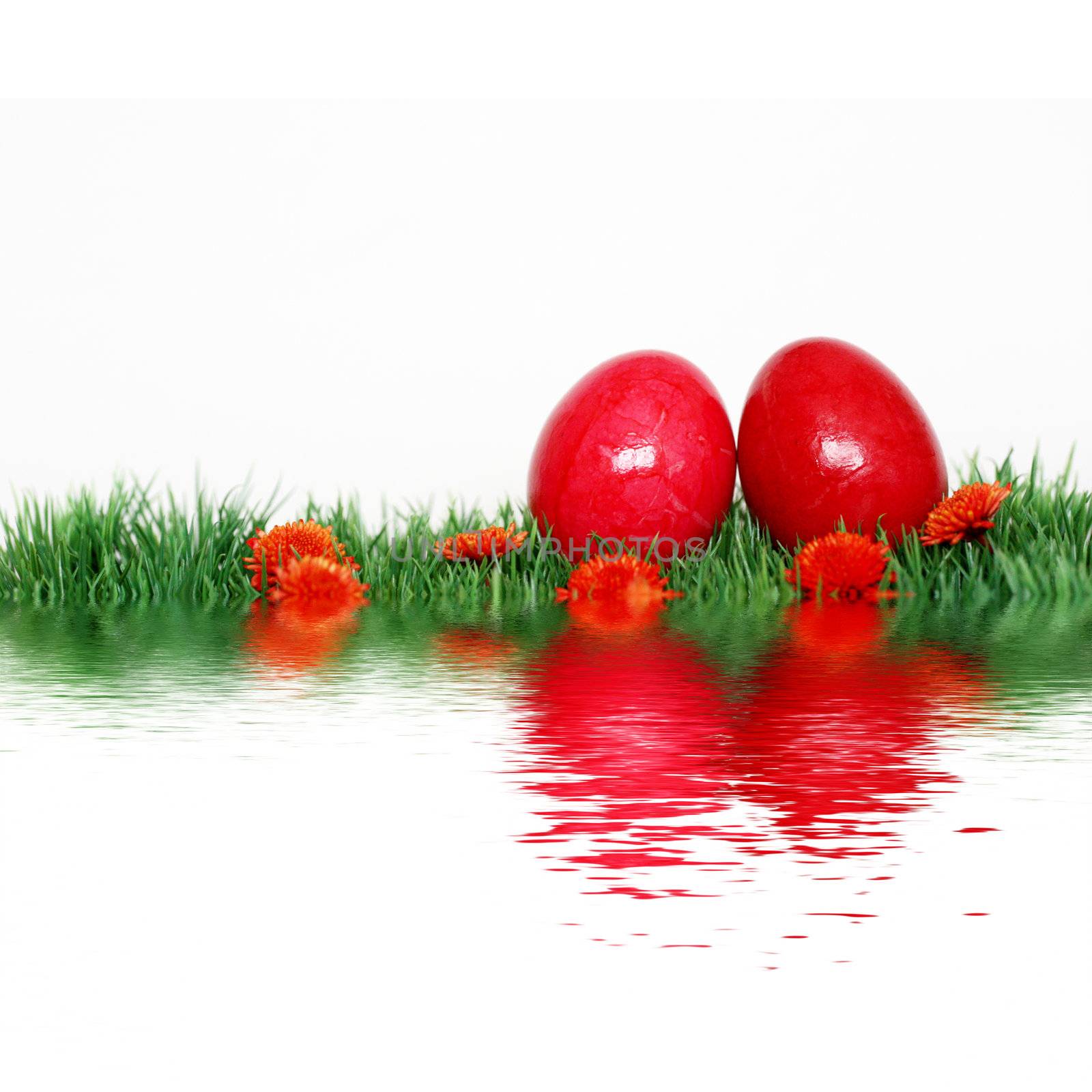 Beautiful decoration with red eggs by photochecker