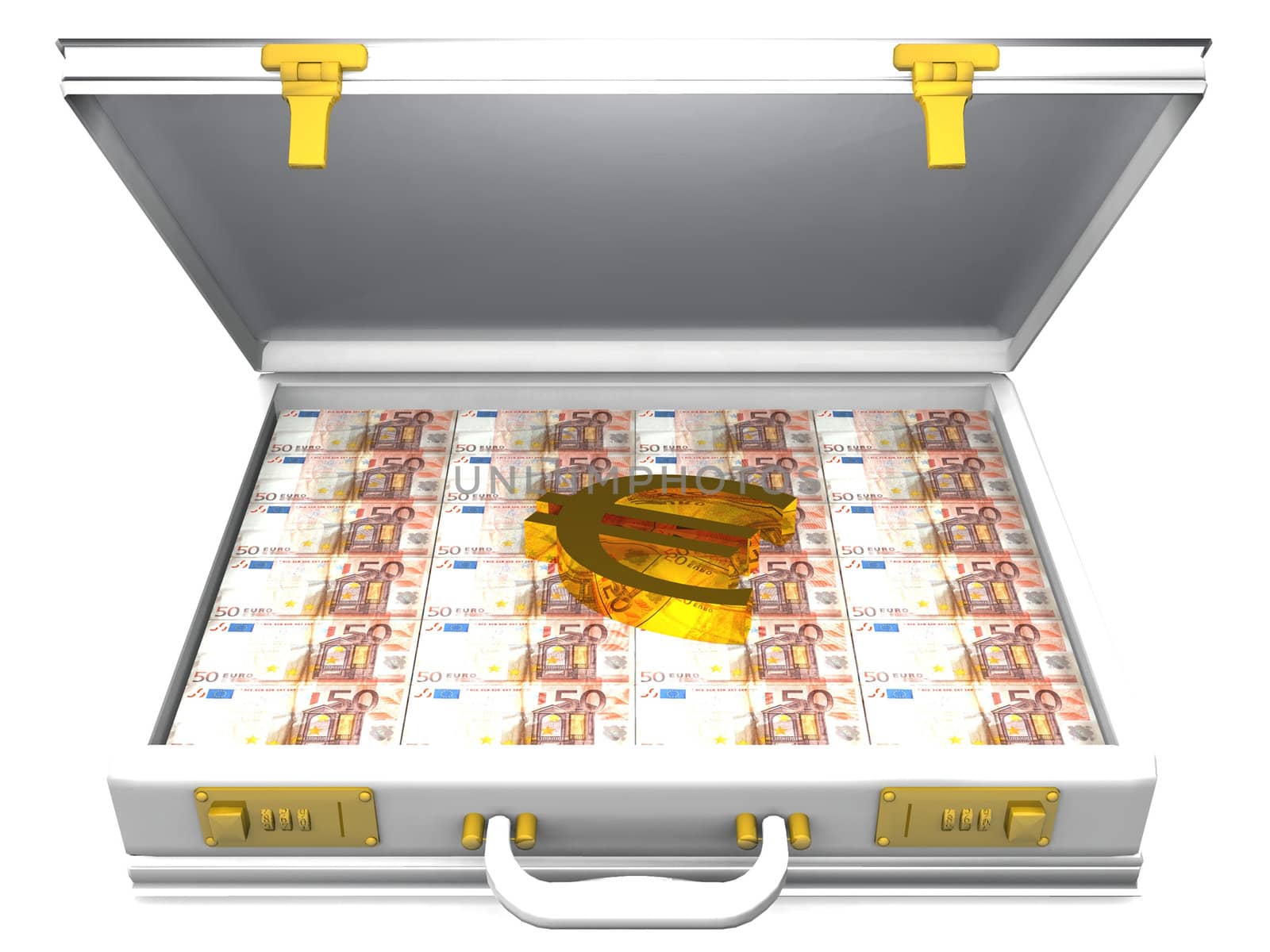 euro and briefcase