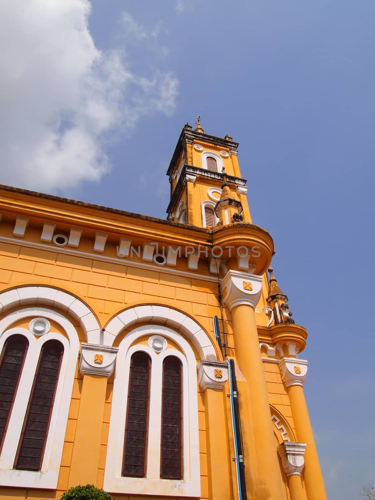 St. Joseph Church with blue sky in Phra Nakorn Si Ayutthaya Thailand