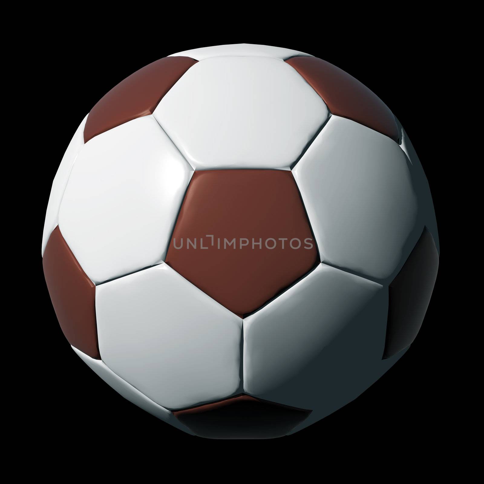 Leather soccer ball isolated on black by siraanamwong