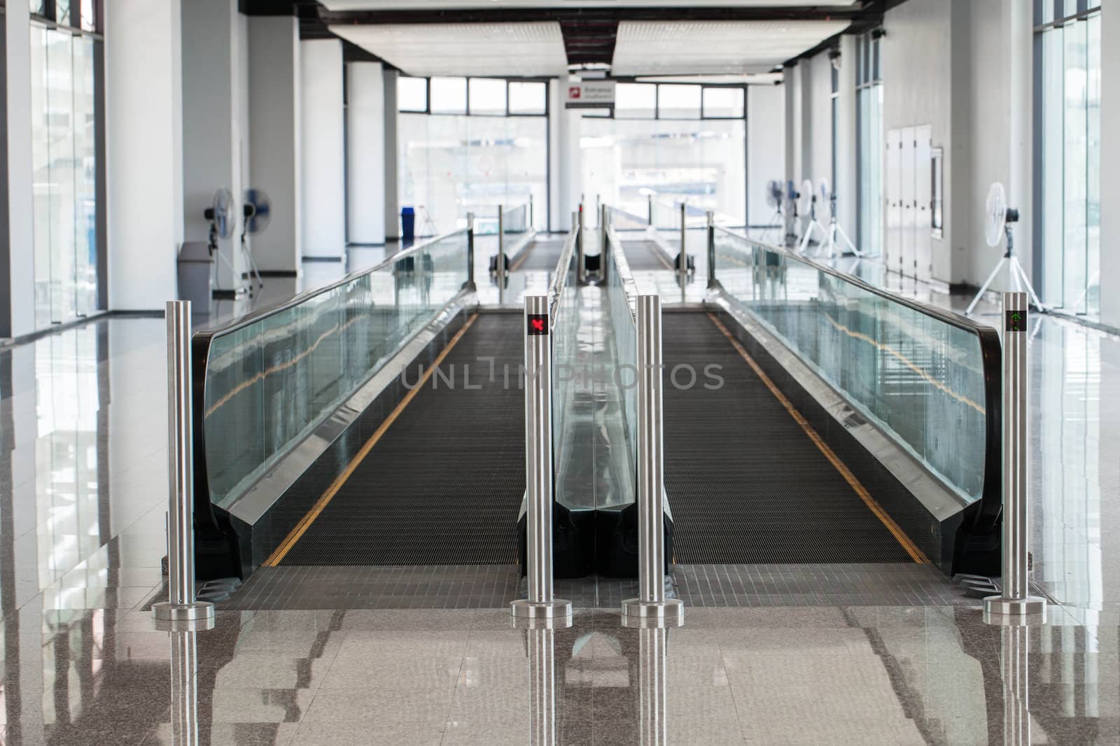 Walkways connecting buildings.